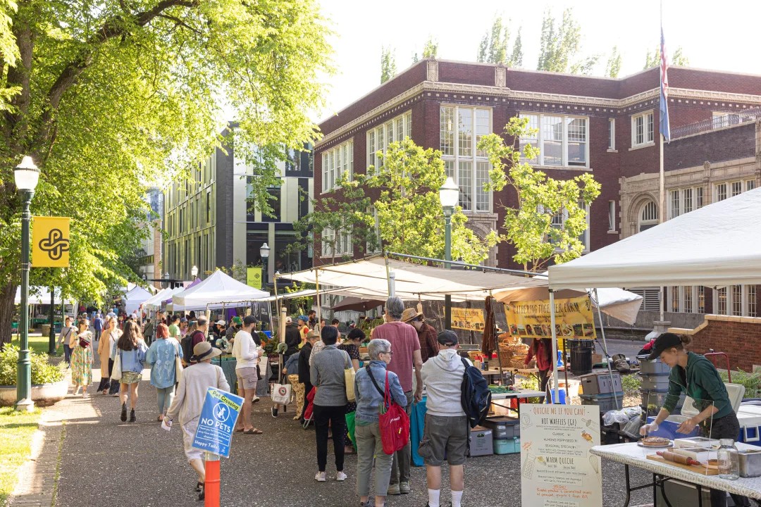 PSU Farmers Market and Food Carts in Downtown Portland