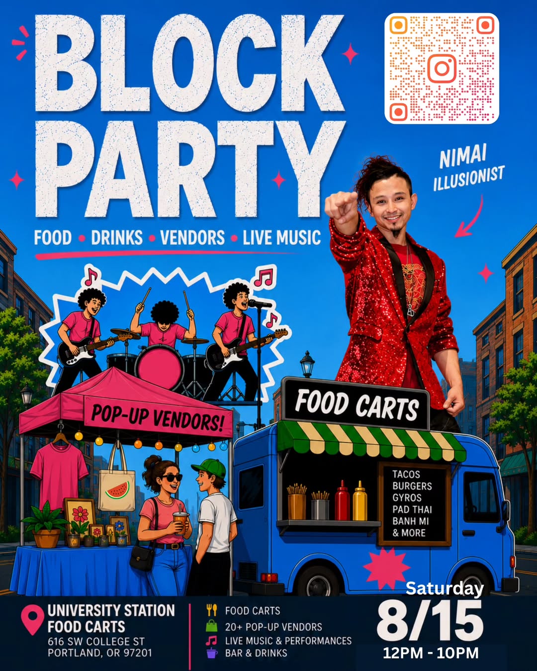Celebrate Portland Food Carts at the University Station Food Carts’ Summer Block Party